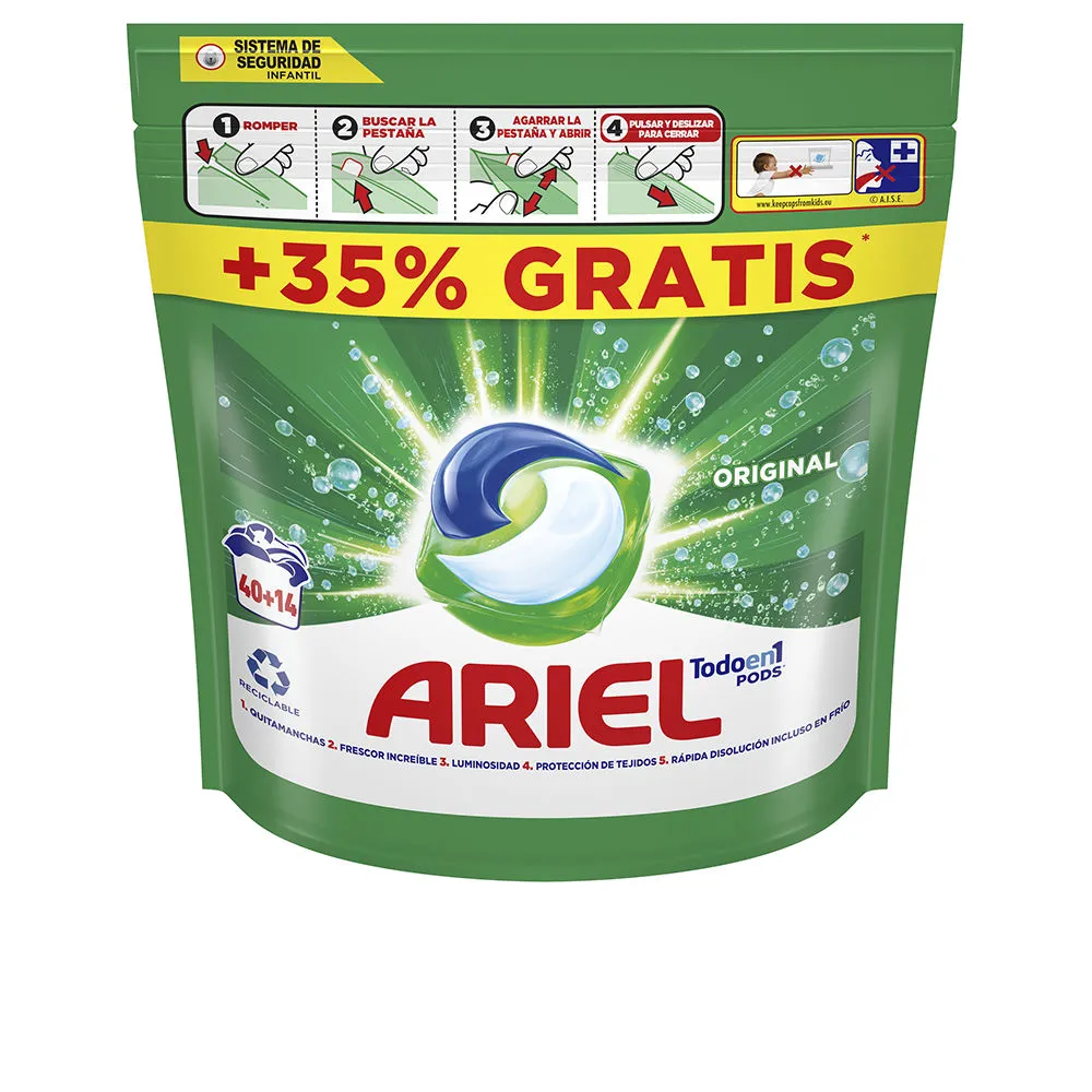 ARIEL PODS ORIGINAL 3en1 detergente 54 cápsulas