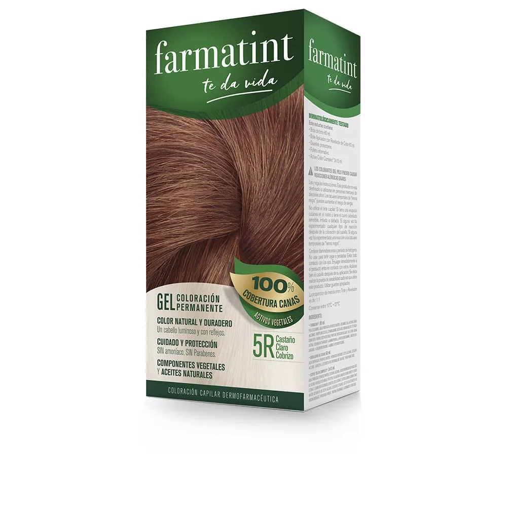 FARMATINT GEL coloración permanente #5r-castaño claro cobrizo 5 u