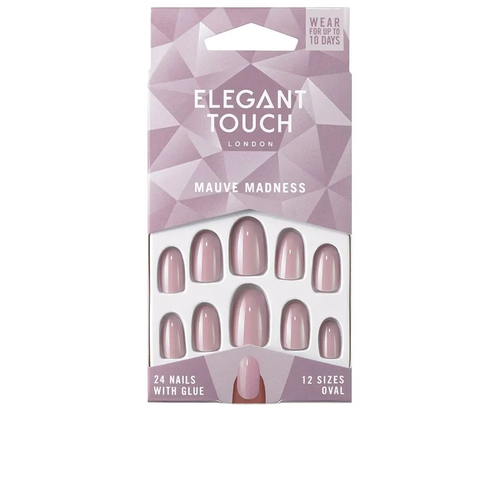 POLISHED COLOUR nails with glue oval #mave madness