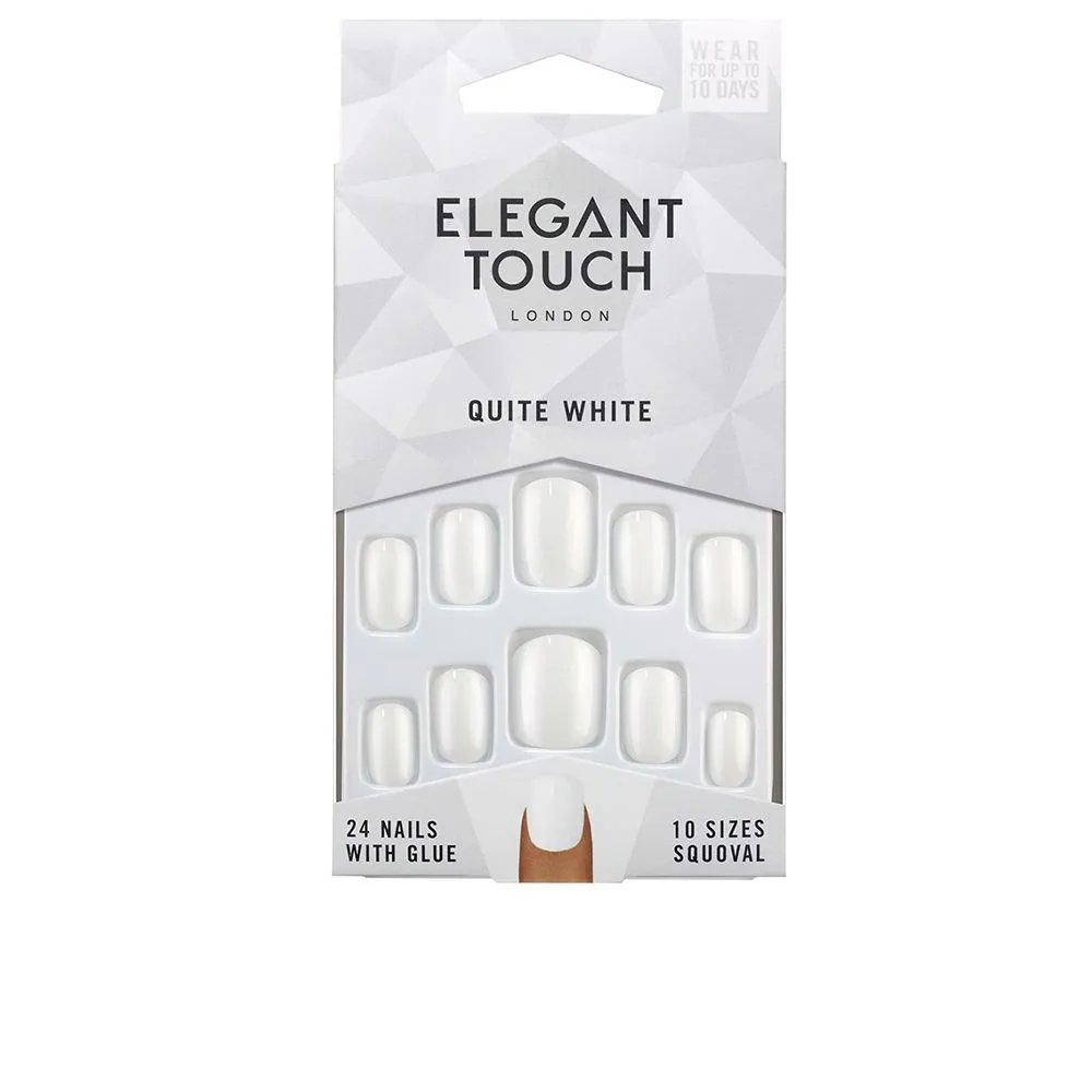 POLISHED COLOUR nails with glue squoval #quite white