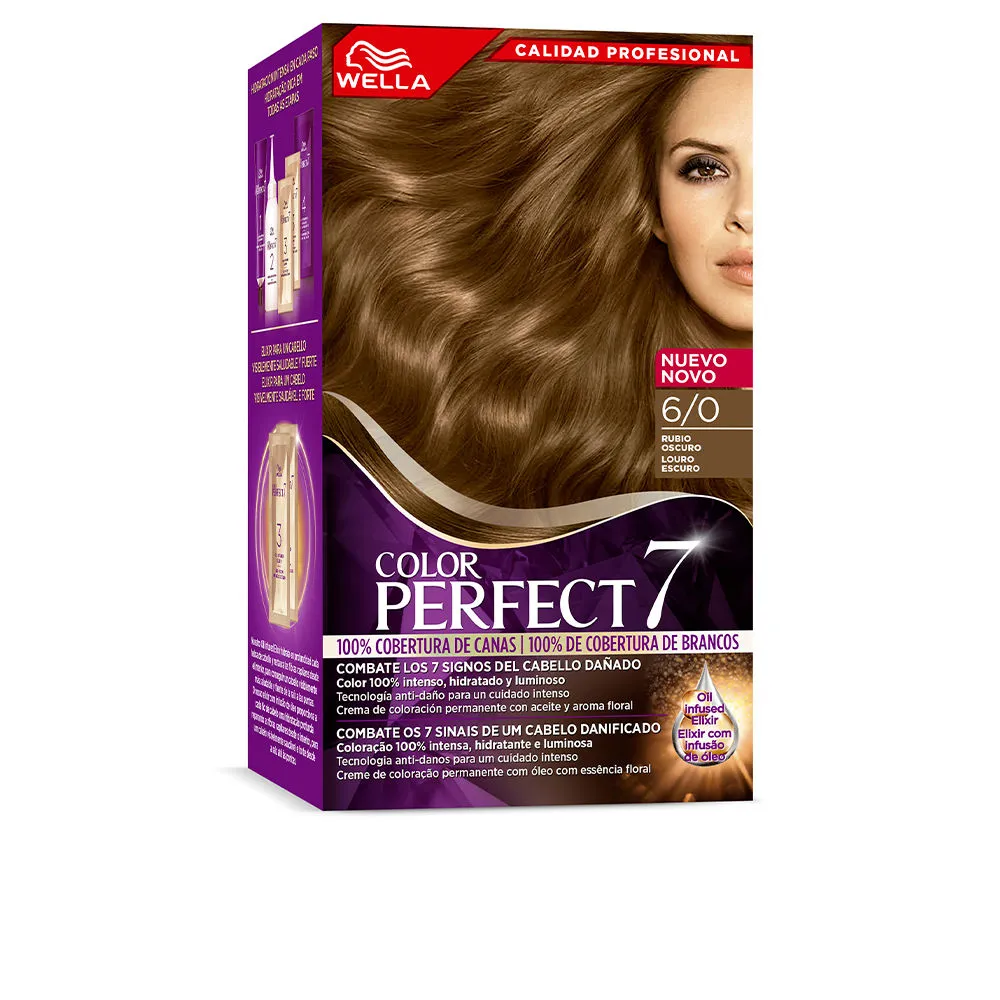 WELLA COLOR PERFECT 7 100% cobertura de canas #6/0-rubio oscuro 6 u
