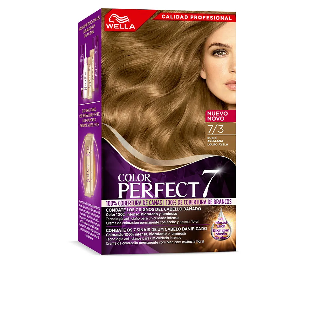 WELLA COLOR PERFECT 7 100% cobertura de canas #7/3-rubio avellana 6 u