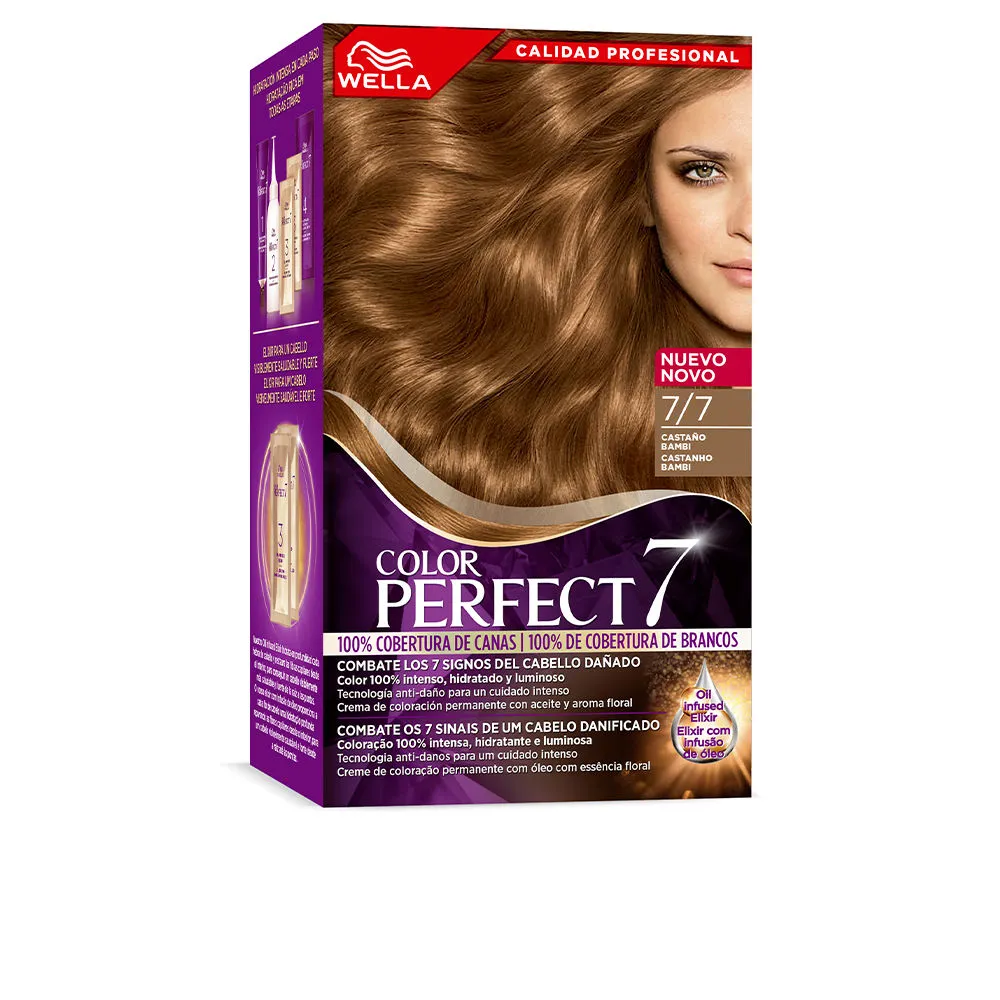 WELLA COLOR PERFECT 7 100% cobertura de canas #7/7-castaño bambi