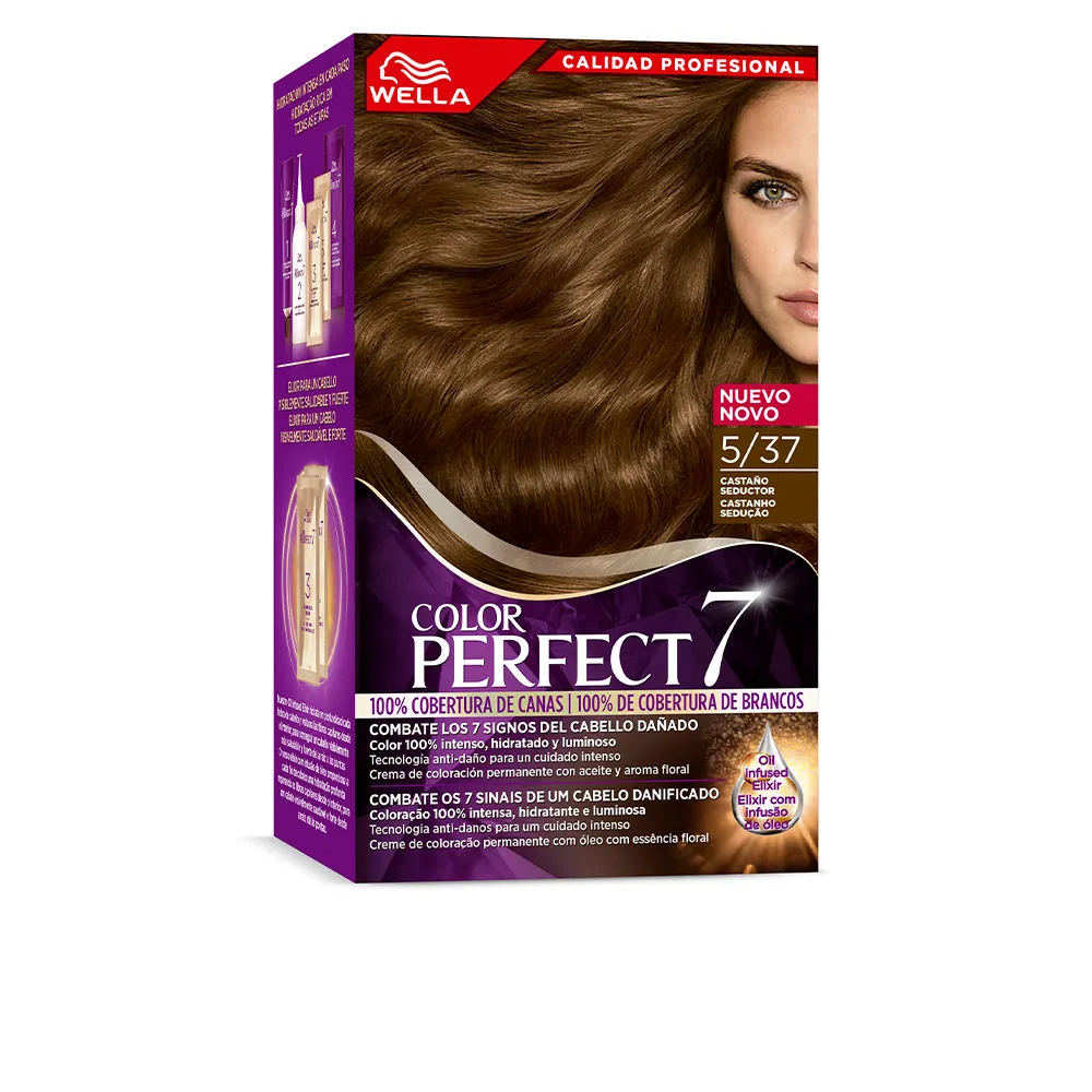 WELLA COLOR PERFECT 7 100% cobertura de canas #5/37-castaño seductor