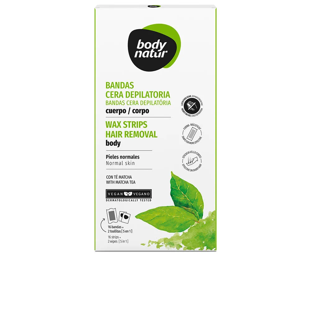 BANDAS cera depilatoria cuerpo té matcha 16 u