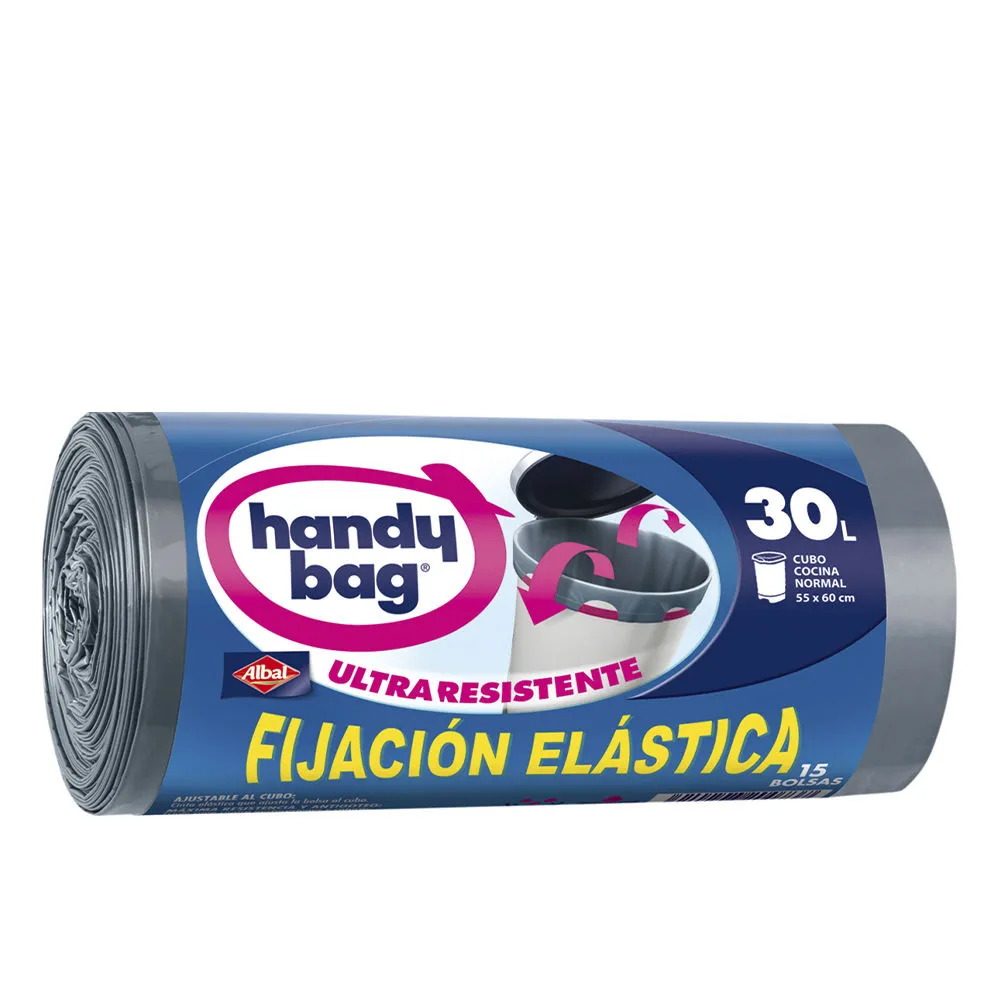 HANDY BAG FIJACION ELASTICA bolsa basura 30 litros 15 u